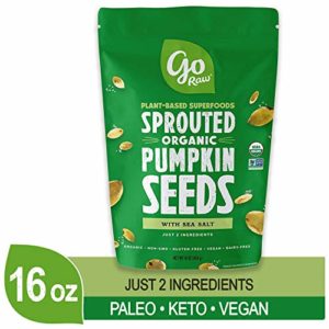 Go Raw Pumpkin Seeds, Sprouted & Organic, 1 lb. Bag | Keto | Vegan | Gluten Free Snacks | Superfood
