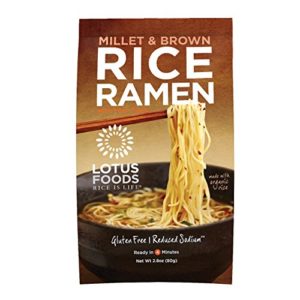Lotus Foods Millet and Brown Rice Ramen with Miso Soup, Low Sodium, 2.8 oz, 10 Count