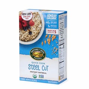 Nature's Path Quick Cook Steel Cut Instant Oatmeal, Healthy, Organic, 8 Pouches per Box, 11.2 Ounces (Pack of 6)