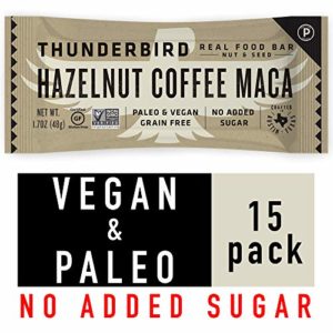 Thunderbird Paleo and Vegan Snacks - Real Food Energy Bars - Nut & Seed - Box of 15 - No Added Sugar, Grain and Gluten Free, Non GMO (Hazelnut Coffee Maca)