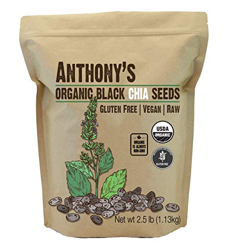Anthony's Organic Chia Seed, 2.5lbs, Gluten Free, Vegan, Raw, Keto Friendly