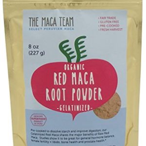 Gelatinized Red Maca Root Powder - Certified Organic, Fair Trade, GMO-Free, Fresh Harvest from Peru, Gluten Free Vegan and Pre-Cooked - 8 Oz, 25 Servings