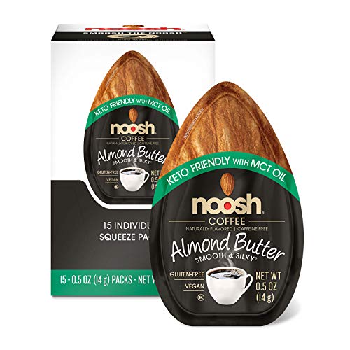 NOOSH Keto Almond Butter (Coffee, 15 Count) - All Natural, Vegan, Gluten Free, Soy Free - Ketogenic and Low Carb Friendly