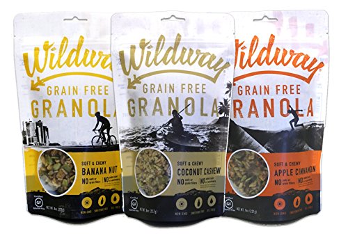 Wildway Vegan Granola | Variety | Certified Gluten-Free, Grain-Free, Paleo, Non-GMO, No Artificial Sweetener, 8oz - 3pk