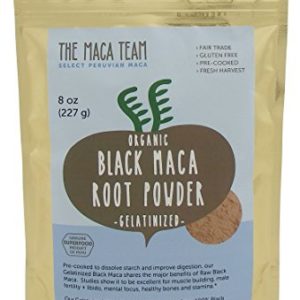 Organic Gelatinized Black Maca Root Powder - Fresh Harvest from Peru, Fair Trade, GMO-Free, Gluten Free, and Vegan, 8 Oz - 25 Servings