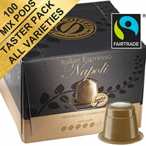 Mixed Taster Pack: 100 Nespresso Compatible Capsules. Test-winning Coffee Pods
