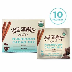Four Sigmatic Mushroom Hot Cacao with Reishi - USDA Organic Reishi Mushroom Powder - Natural Calm, Relax, Sleep - Vegan, Paleo - 10 Count