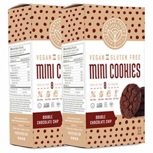 Partake Foods Crunchy Mini Cookies, Double Chocolate Chip, Vegan, Nut Free, Gluten Free Snack, Free of Top 8 Allergens, Lower in Sugar, High in Nutrition, Safe for the School Yard (2 Boxes)