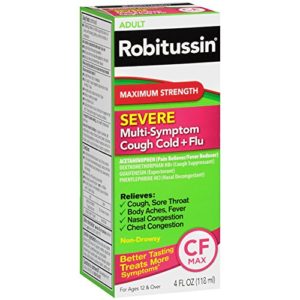 Robitussin Severe CF Maximum Strength Cough, Cold, & Flu Medicine (4 fl. oz. Bottle)