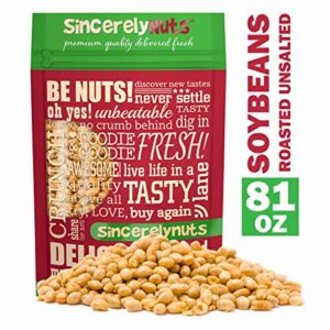 Sincerely Nuts Roasted Soybeans Unsalted (5 LB) Gluten-Free - Vegan & Kosher-Powerful Vegetarian Protein Source