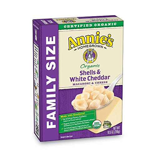 Annie's Organic Family Size Shells & White Cheddar Macaroni & Cheese, 6 Boxes, 10.5oz (Pack of 6)