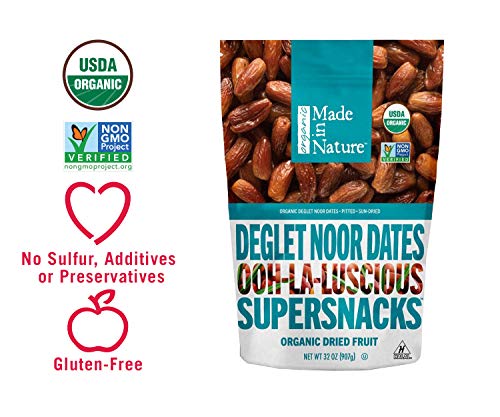 Made In Nature Organic Deglet Noor Dates, 32oz - Non-GMO Dried Fruit Super Snack