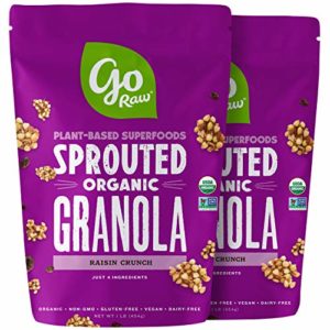 Go Raw Gluten Free Granola, Raisin Crunch | Organic | Sprouted | Superfood (2 Bags)