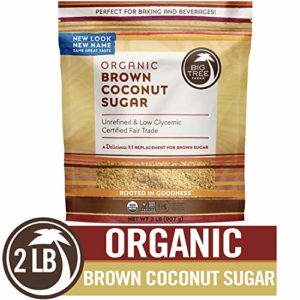 Big Tree Farms Organic Brown Coconut Sugar, Vegan, Paleo, Gluten-Free, Non-GMO, Low Glycemic, Unrefined and Fair Trade, Natural Sweetener, 2 Pound (Packaging May Vary)