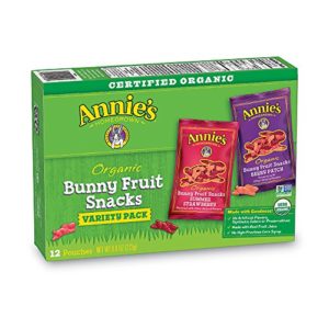 Annie's Organic Bunny Fruit Snacks, Variety Pack, 12 Pouches, 144 Pouches, 0.8oz (Pack of 12)
