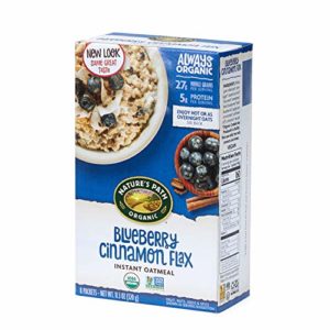 Nature's Path Blueberry Cinnamon Flax Instant Oatmeal, Healthy, Organic, 8 Pouches per Box, 11.2 Ounces (Pack of 6)