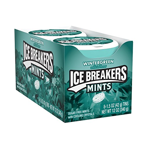 ICE BREAKERS Sugar Free Mints, Wintergreen 1.5 Ounce (Pack of 8)