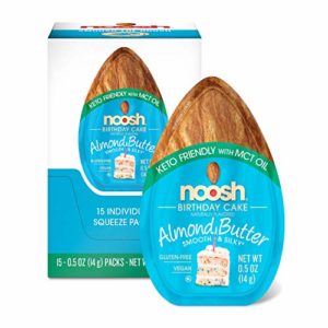 NOOSH Keto Birthday Cake Almond Butter Packets 15ct (0.5oz) - Vegan, Gluten Free, Kosher, Non GMO, No Soy, No Dairy, No Peanuts, Keto Friendly, low carb