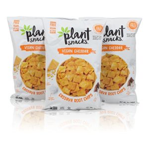 Plant Snacks VEGAN Cheddar Mix Cassava Root Chips, Vegan, Big-8 Allergen Free, Non-GMO Project Verified, Gluten Free, Grain Free, No Added Sugar, 5 oz Bags, Pack of 3