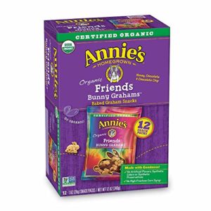 Annie's Organic Friends Bunny Honey Chocolate & Chocolate Chip Baked Graham Snacks Box, 12 Count (Pack of 4)