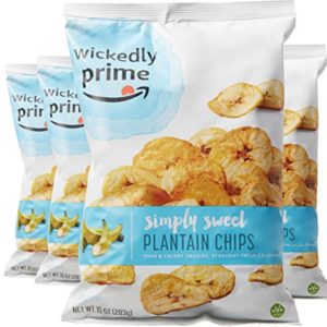 Wickedly Prime Plantain Chips, Simple & Slightly Sweet, 10 Ounce (Pack of 4)