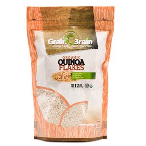 Grain Brain Organic Quinoa flakes (12 ounces) Gluten Free, Vegan, Packaged in resealable bags for easy use