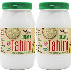 Roots Circle USDA Organic Tahini Paste | 16oz -2 Pack | 100% Natural Pure Ground Sesame Seed Paste for Hummus, Sesame Tahini Sauce & Dressing | Certified Vegan, Kosher | Gluten & Peanut free & Non-GMO
