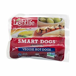 Lightlife Smart Dogs Meatless Veggie Hot Dogs, 12 oz (2 Pack, 16 Hot dogs Total)