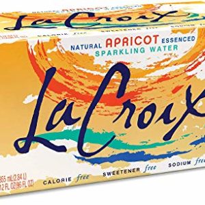 LaCroix Sparkling Water, Apricot, 12oz Cans, 8 Pack, Naturally Essenced, 0 Calories, 0 Sweeteners, 0 Sodium