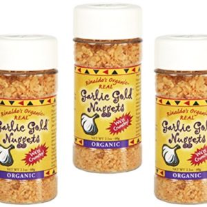 USDA Organic Garlic Gold Nuggets, Roasted Garlic Seasoning Granules, Sodium Free no MSG Free, Vegan Keto Paleo Friendly Food, 2.1 Oz Jar (Pack of 3)