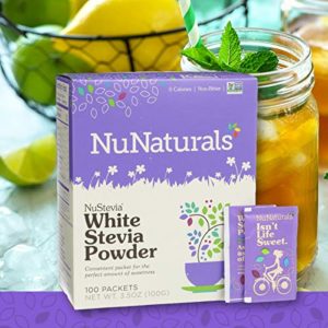 NuNaturals White Stevia Powder All Purpose Natural Sweetener, Sugar-Free (100 Packets)