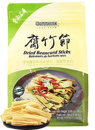 ONTRUE Dried Beancurd Sticks, Asian Tofu, Good Source Of Protein, Non-GMO, Vegan, Great Gourmet Gift, 9.88 Oz