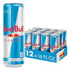 Red Bull Energy Drink Sugar Free 12 Pack of 8.4 Fl Oz, Sugarfree