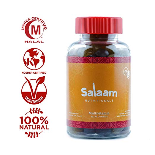 Salaam Nutritionals Halal Adult Gummy Multivitamins – 11 Essential Vitamins and Minerals with Antioxidants – Kosher, Vegetarian, Non-GMO, Gluten, Dairy, Nut Free (90 Count)