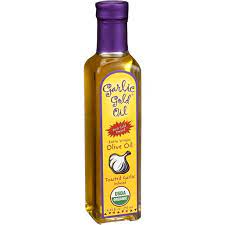 USDA Certified Organic Extra Virgin Olive Oil Infused with Garlic, Low FODMAP, Garlic Gold (8.44 fl oz)