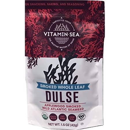 VITAMINSEA Organic Dulse Whole Leaf - 1.5 oz / 42.5 G Maine Coast Seaweed - USDA & Vegan Certified - Kosher - Keto or Paleo Diets - Atlantic Ocean (DWL1.5)