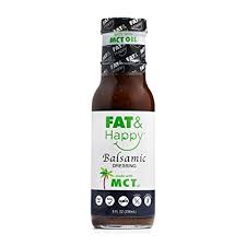 FAT & Happy Balsamic Dressing 8oz, KETO, MCT Oil, Vegan, Gluten Free, Non-GMO, Vegan
