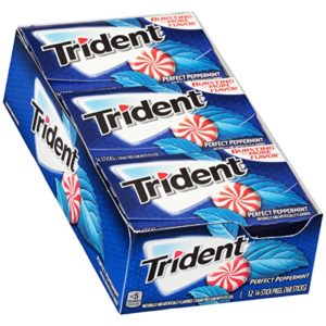 Trident Peppermint Sugar Free Gum - with Xylitol - 12 Packs (168 Pieces Total)
