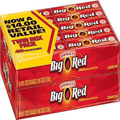 Wrigleys Big Red chewing gum, Cinnamon, 5 sticks per pack