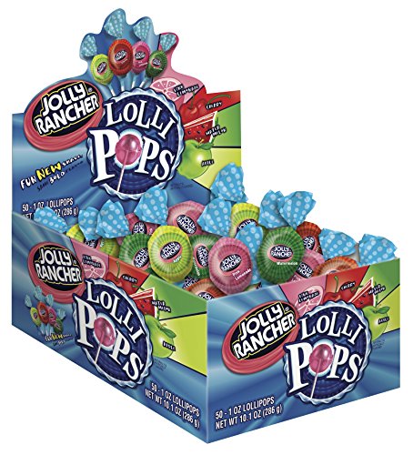 JOLLY RANCHER Lollipops Bulk Candy, Candy Assortment, 50 Count in Single Box