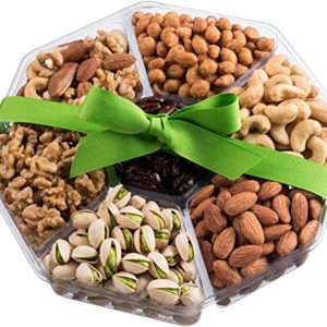 Holiday Nuts Gift Basket | Large 7-Sectional Delicious Variety Mixed Nuts Prime Gift | Healthy Fresh Gift Idea For Christmas, Easter, Mothers & Fathers Day, And Birthday