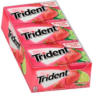 Trident Island Berry Lime Sugar Free Gum - with Xylitol - 12 Packs (168 Pieces Total)