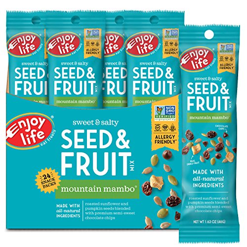 Enjoy Life Seed & Fruit Mix, Soy free, Nut free, Gluten free, Dairy free, Non GMO, Vegan, Mountain Mambo, 1.63 Ounce Bags (Pack of 24)