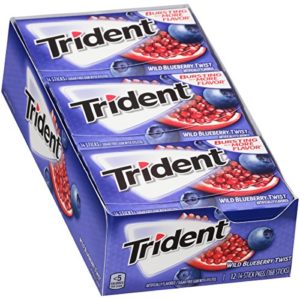 Trident Blueberry Twist Sugar Free Gum - with Xylitol - 12 Packs (168 Pieces Total)