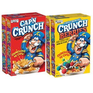 Cap'N Crunch Breakfast Cereal, Original & Crunch Berries Variety Pack (2 Pack)