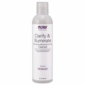 NOW Solutions, Clarify and Illuminate Cleanser, Silky Skin Rejuvenating Formula with Mitostime for More Youthful Looking Skin, 8-Ounce