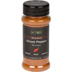 Kiva Gourmet Smoked, Ghost Chili Pepper Powder (Bhut Jolokia) - Non GMO, Vegan, Fair Trade