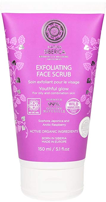 NATURA SIBERICA Exfoliating Face Scrub - Deep cleansing for oily & combination skin - Gently removes dead skin cells - Stimulates cell regeneration - Regulates lipid metabolism -150 ml