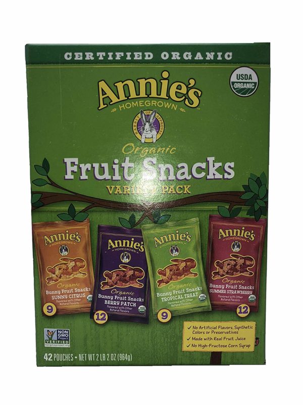 Anni's Homegrown Organic Vegan Fruit Snacks Variety Pack, 42 Count, 2LBS 2OZ (946G)