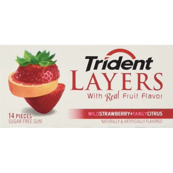 Trident Trident Layers Strawberry Tangy Citrus Gum (10Count), 1 lb